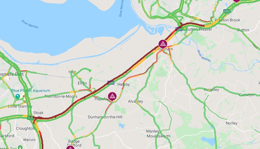 Delays On The M56: Cheshire/Deeside Border Collision Causes Traffic Disruption Delays On The M56: Cheshire/Deeside Border Collision Causes Traffic Disruption