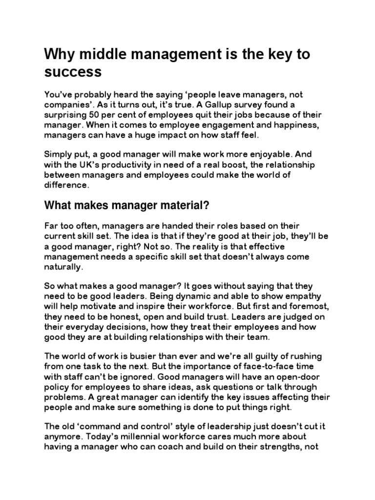 How Middle Management Drives Organizational Success And Employee Development How Middle Management Drives Organizational Success And Employee Development