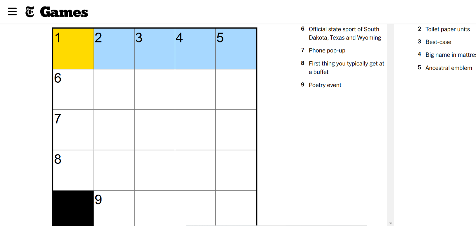 NYT Mini Crossword Solutions - March 22 NYT Mini Crossword Solutions - March 22