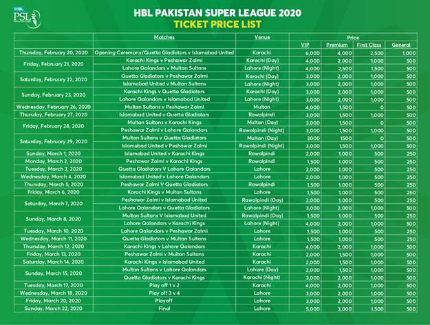 PSL 10: Tickets Go On Sale Today PSL 10: Tickets Go On Sale Today