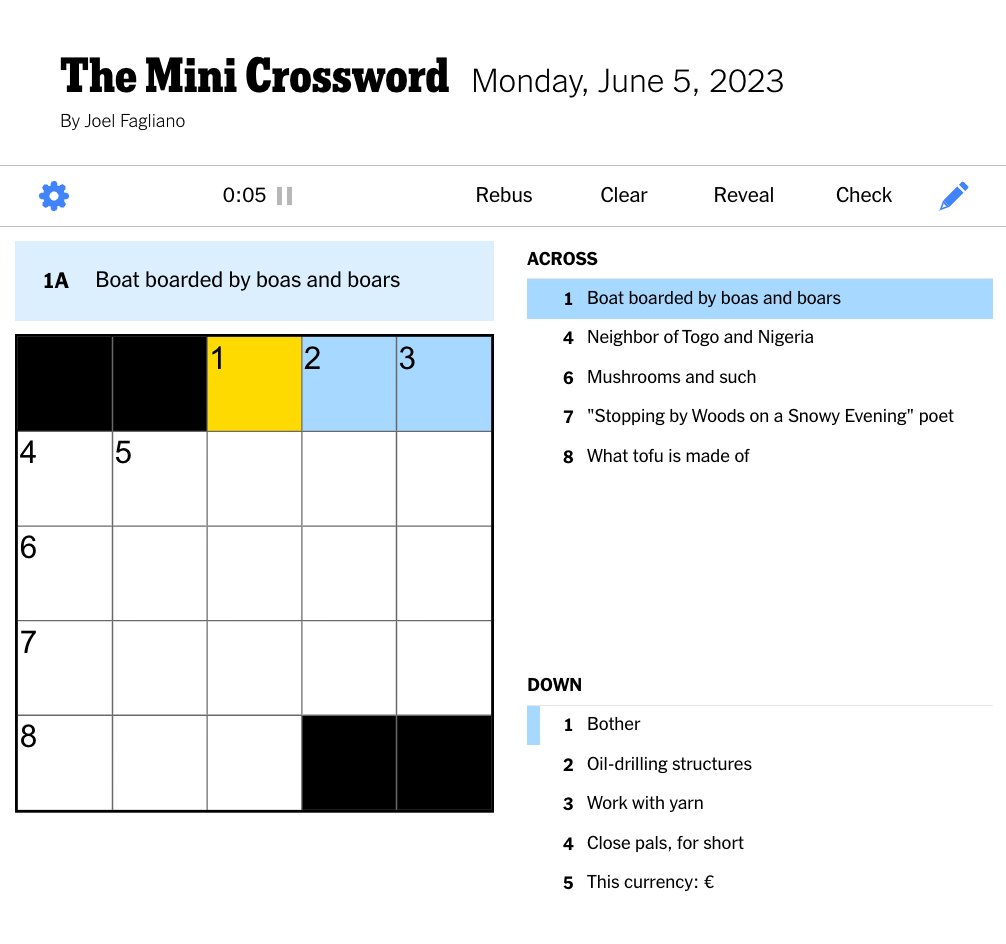 Today's NYT Mini Crossword Solution: March 31 Today's NYT Mini Crossword Solution: March 31